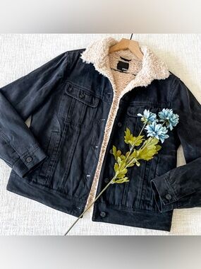 Wilfred Free sherpa lined denim jacket.